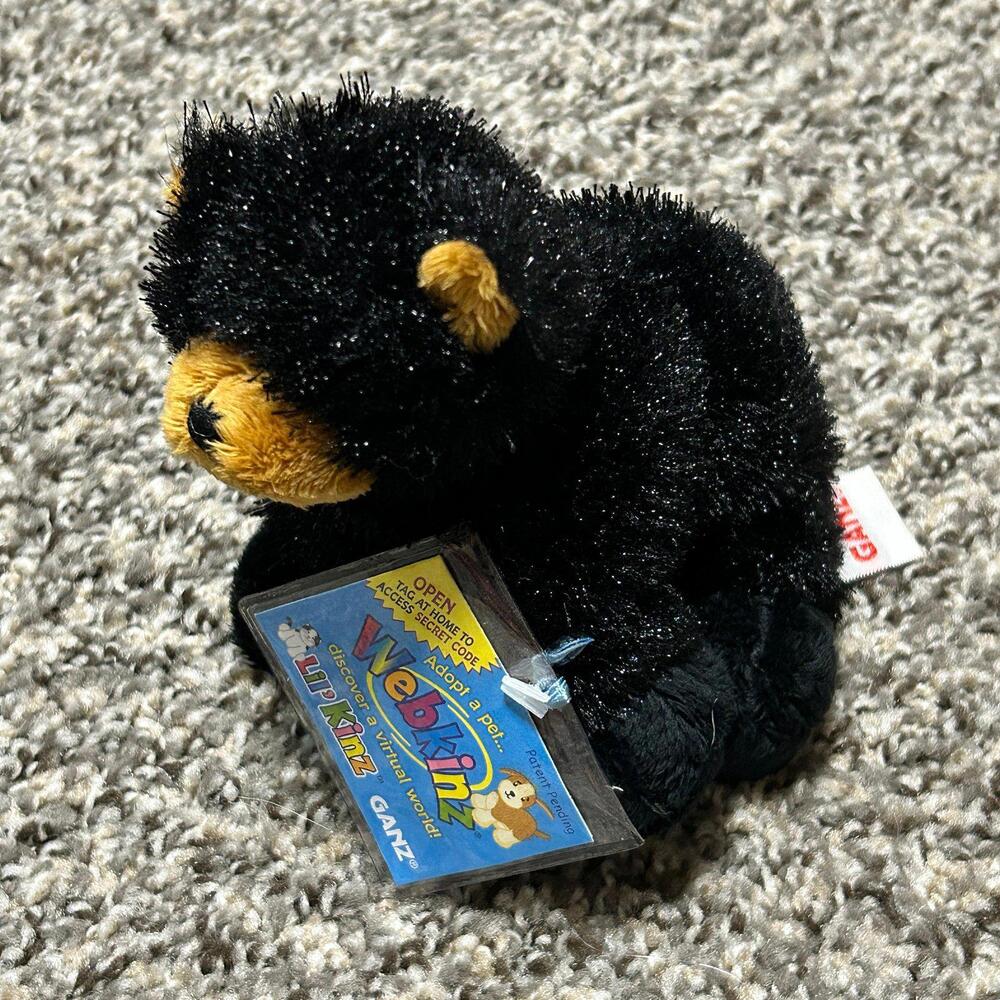 Vintage Y2K Webkinz Lil Kinz Black Bear WITH CODE